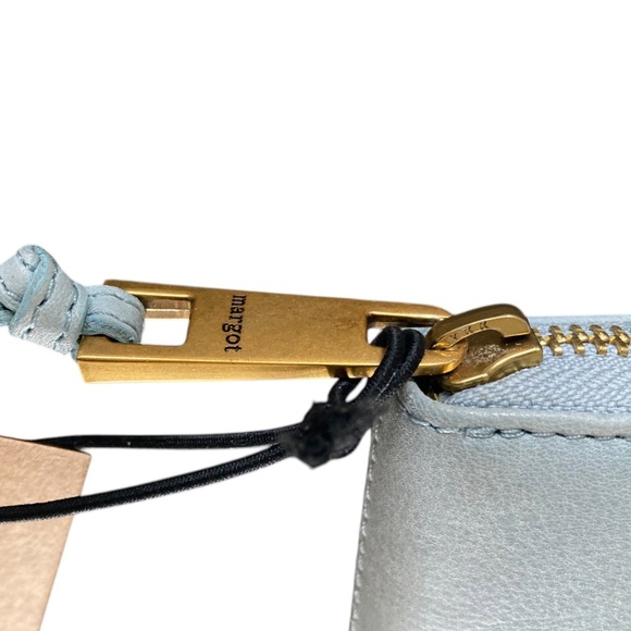 Margot New York Patty Envelope Leather Wristlet Strap Wallet NWT Light Blue - Picture 3 of 8